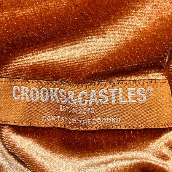 CROOKS & CASTLES RUST VELVET MEDUSA LIMITED EDITION PREMIUM PULLOVER HOODIE - Picture 7 of 9